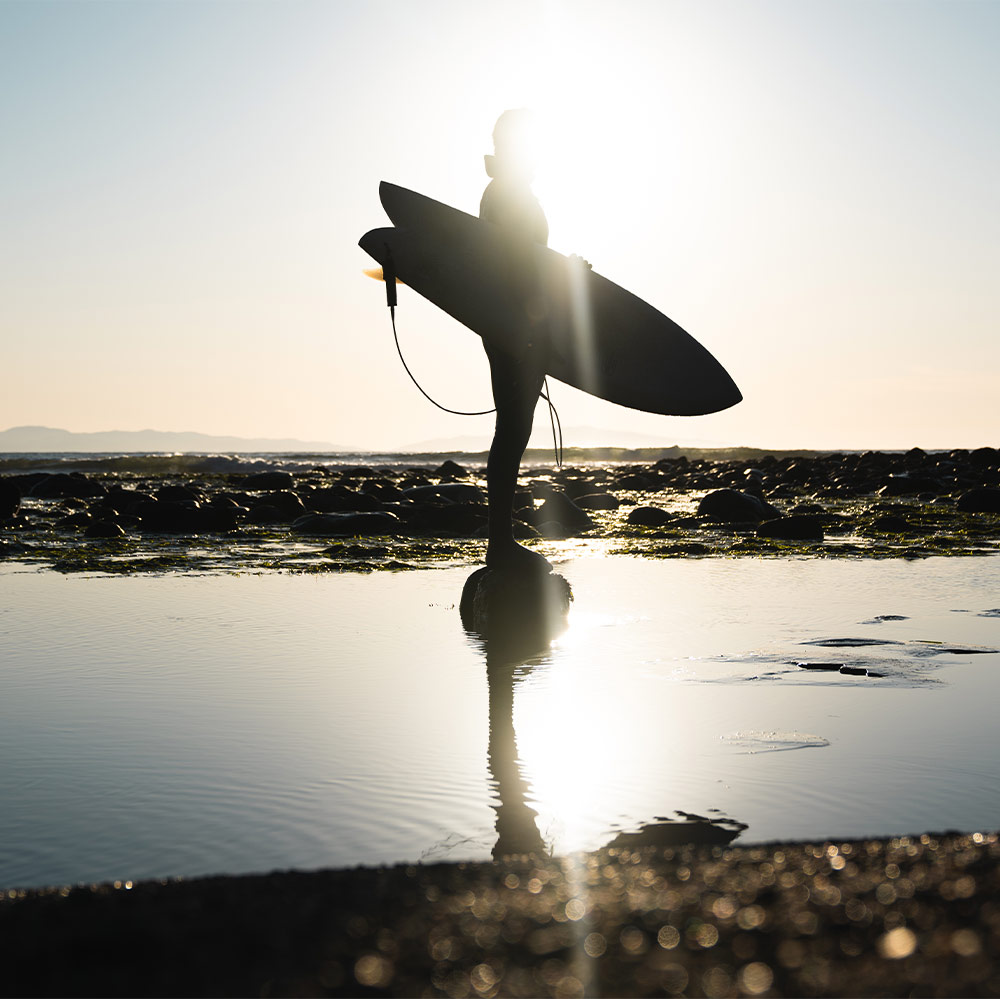 Man with surfboard